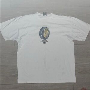 HUF White Tee with Tire Graphic